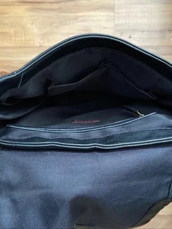 Black Merona Faux Leather Backpack main image 2